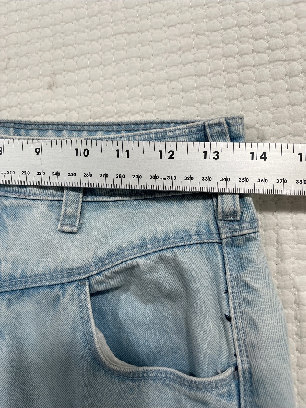 Light Wash Denim Tiered Midi Skirt with Frayed Hem Women’s  US 4 boho - Picture 5 of 12